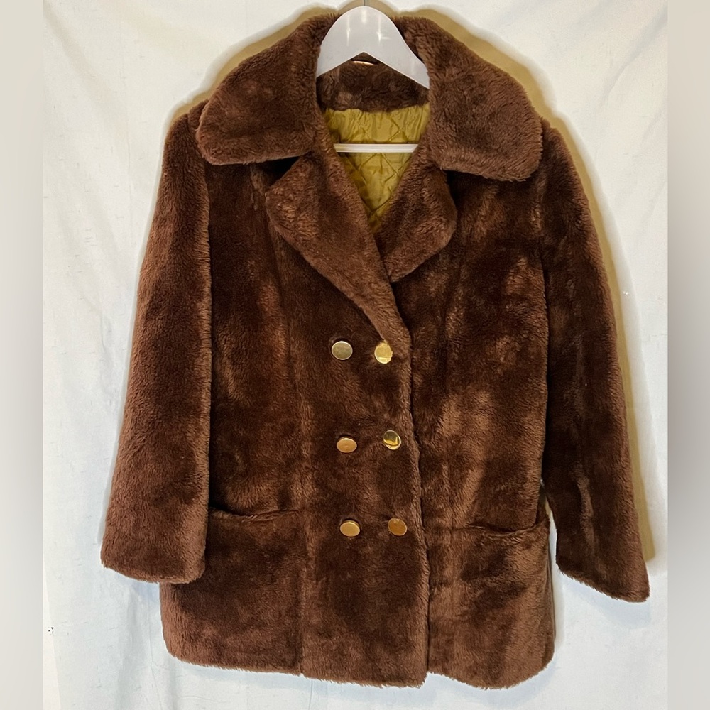 Vintage Sears Brown Faux Fur Jacket